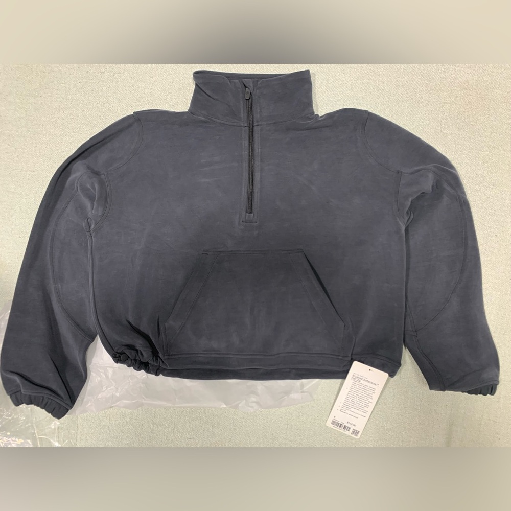Lululemon Brushed Softstreme Half Zip 8 Black
